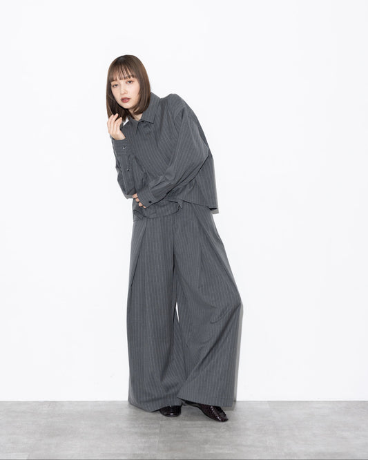 Pinstripe Wide Pants