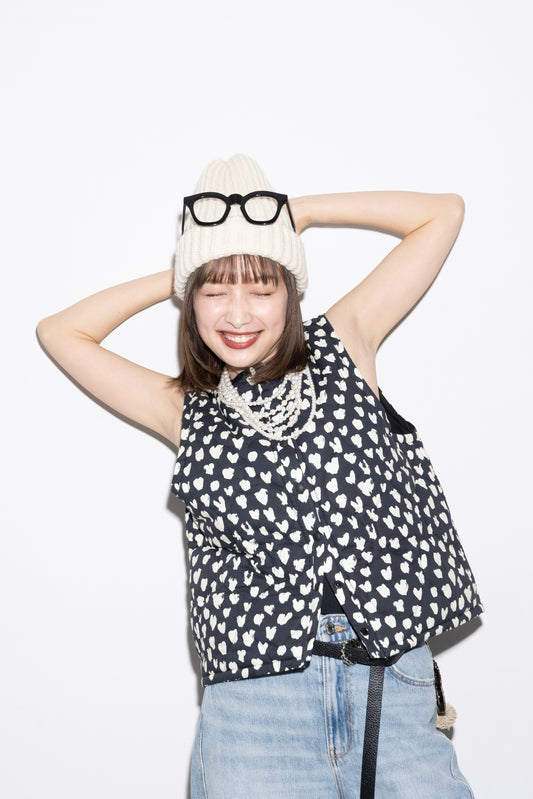 Heart Pattern Padding Vest