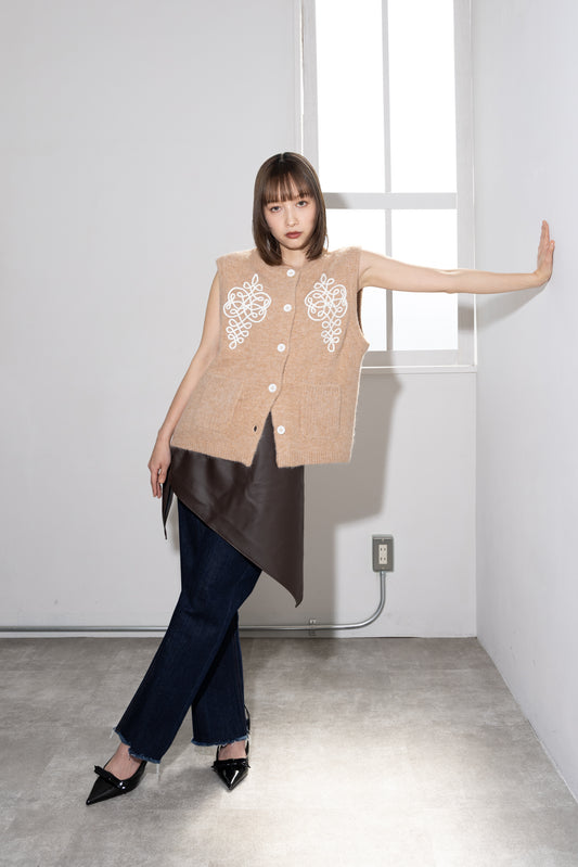 Cord Embroidery Vest