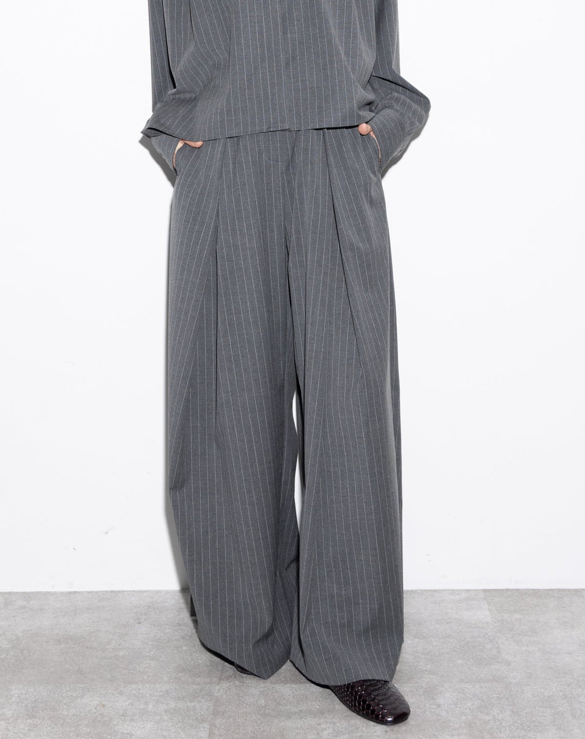 Pinstripe Wide Pants