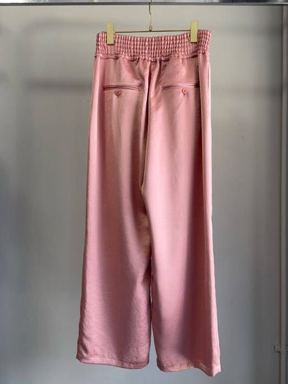 Elastic Waist Satin Pants