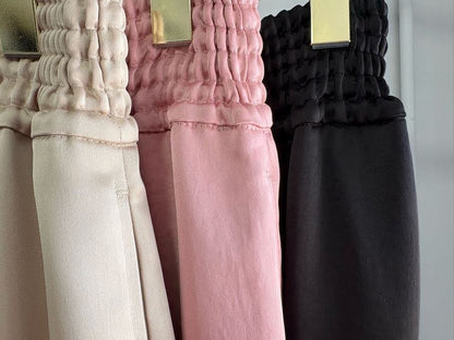 Elastic Waist Satin Pants