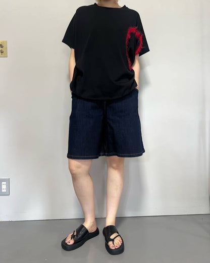 HEART cord embroidery Tee